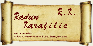 Radun Karafilić vizit kartica